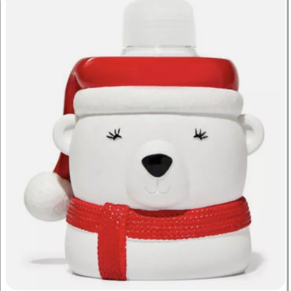 Bath & Body Works Christmas Soap Holder Polar Bear Santa Hat Heavy Ceramic NEW - Picture 1 of 6